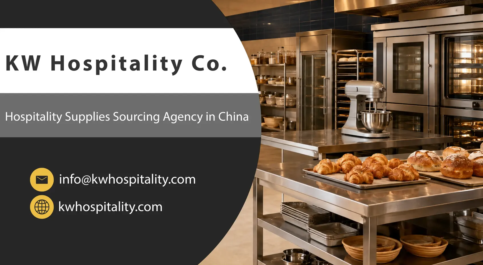 KW Hospitality sustainable sourcing presentation with a commercial hospitality kitchen
