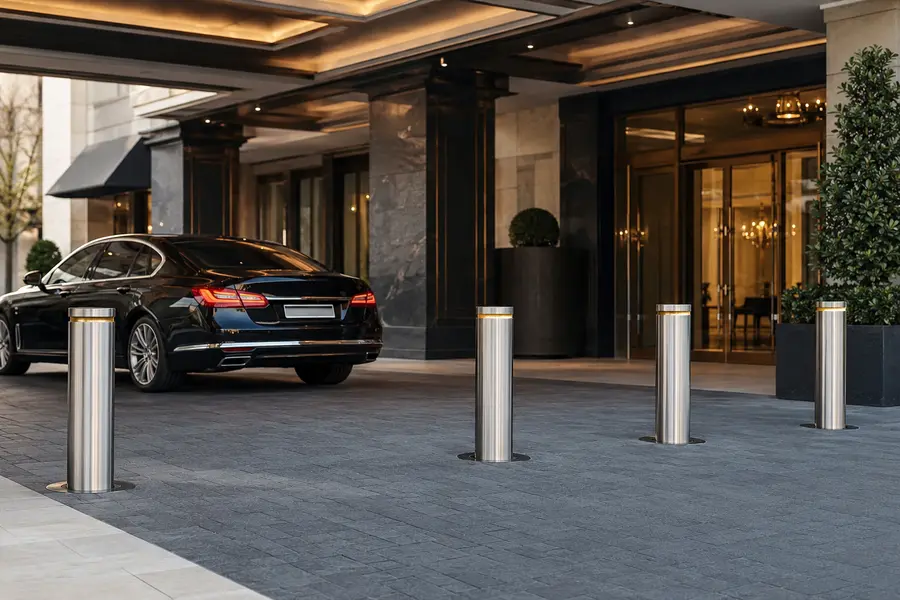 Bollards for hotel valet and transportation operations