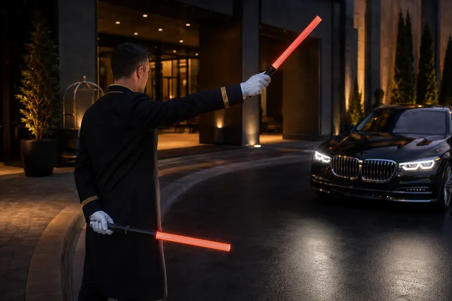 Traffic Wands for hotel valet and transportation operations
