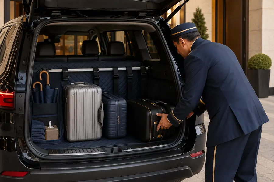 Organized shuttle accessories and luggage transport equipment