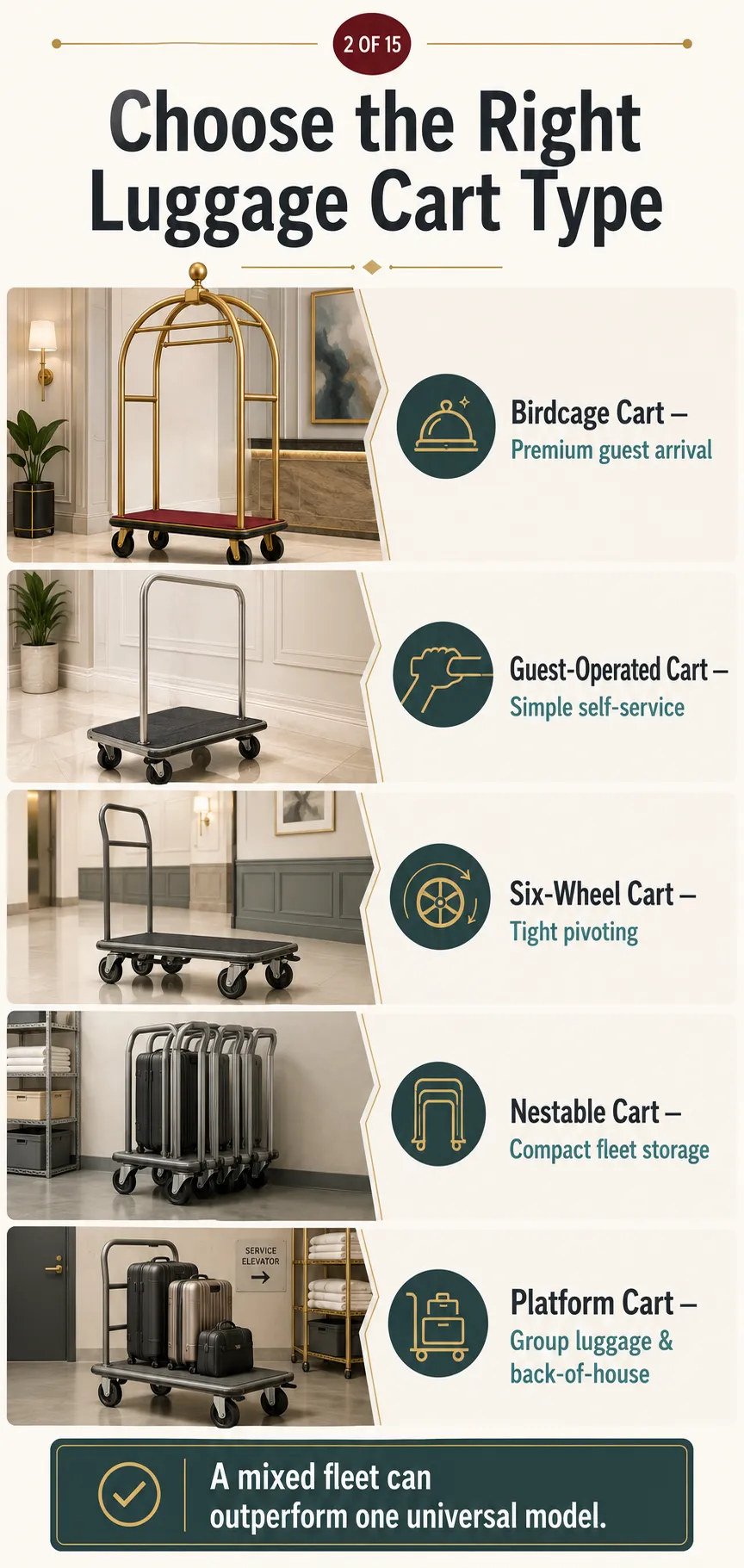 Main Types of Hotel Luggage Carts