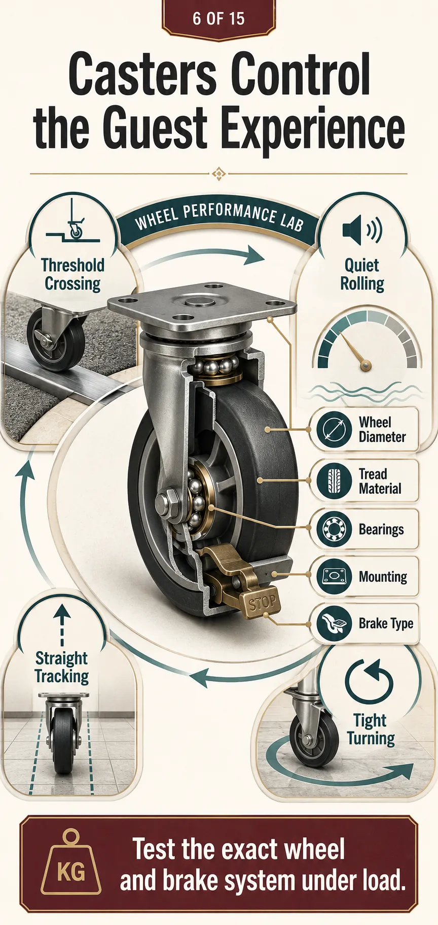 Casters, Brakes, Noise, and Maneuverability