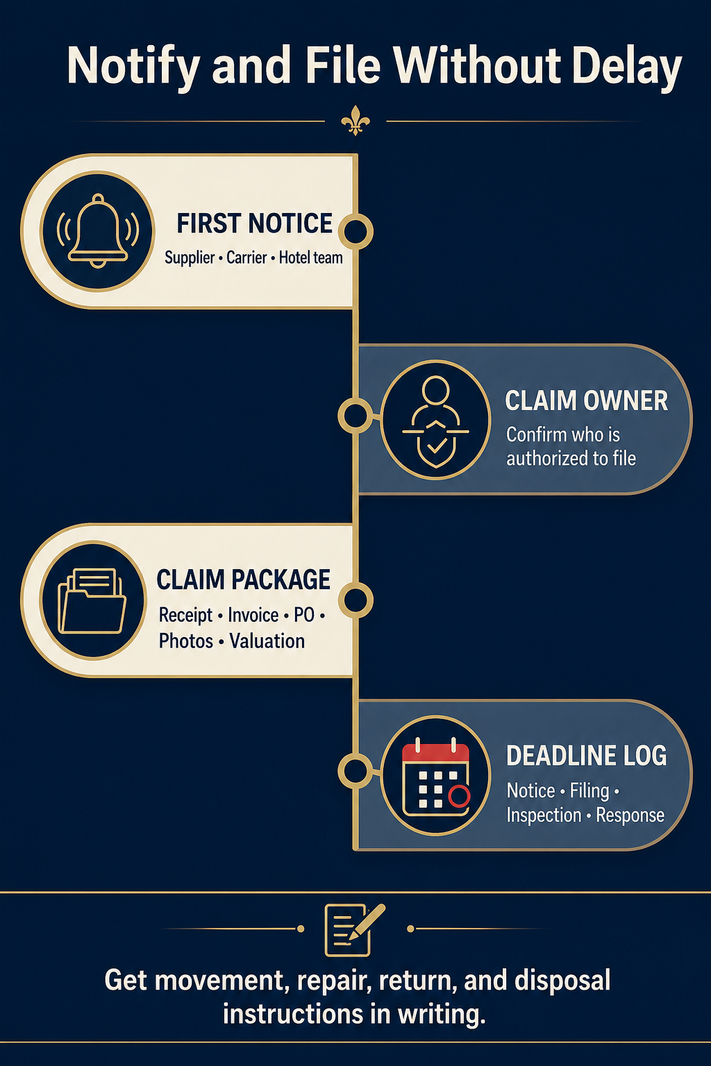 Notify the Right Parties and File the Claim Without Delay