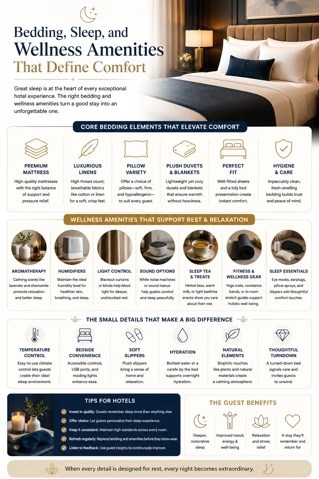 Bedding, Sleep, and Wellness Amenities That Define Comfort