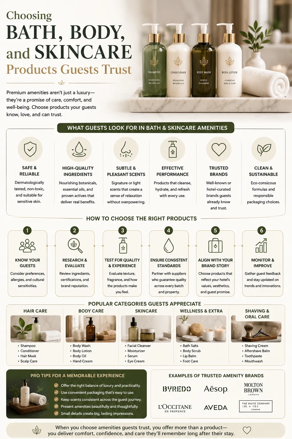 Choosing Bath, Body, and Skincare Products Guests Trust