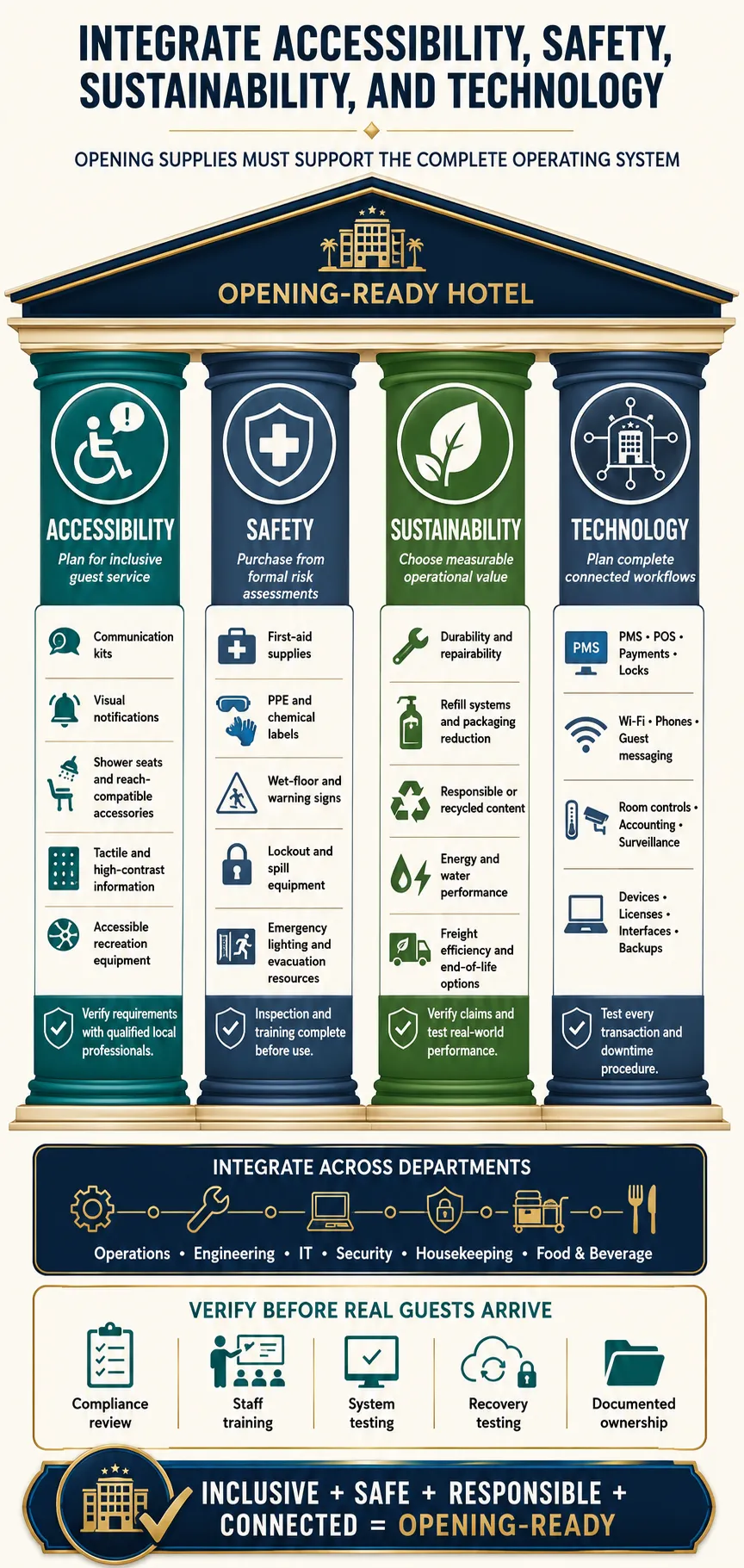 Integrate Accessibility, Safety, Sustainability, and Technology