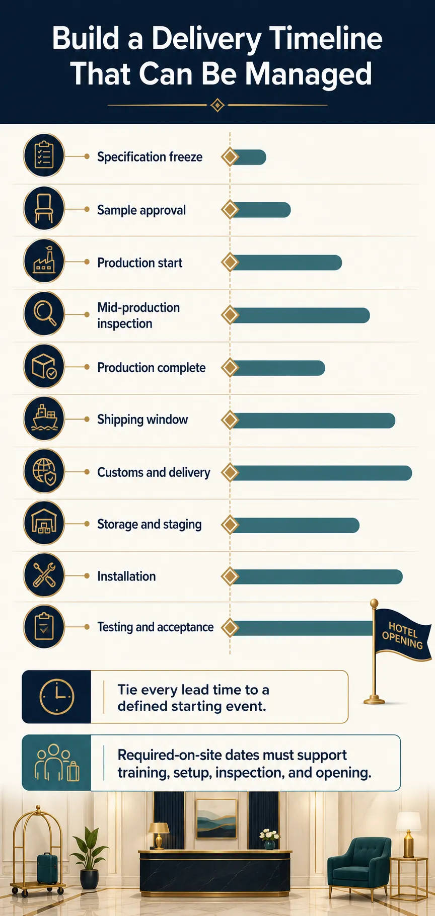 Specify Lead Times, Delivery Windows, and Site Conditions