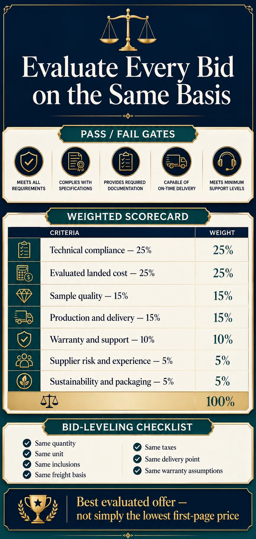 Create a Weighted Evaluation Model and Level Every Bid