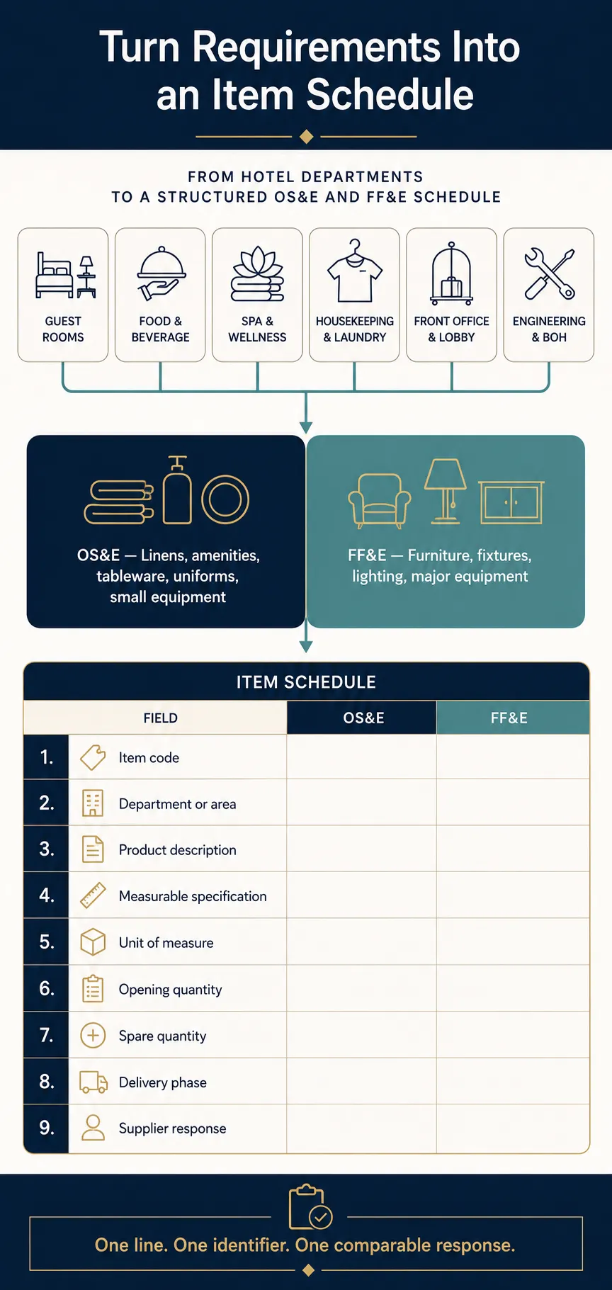 Organize OS&E and FF&E Into a Clear Item Schedule