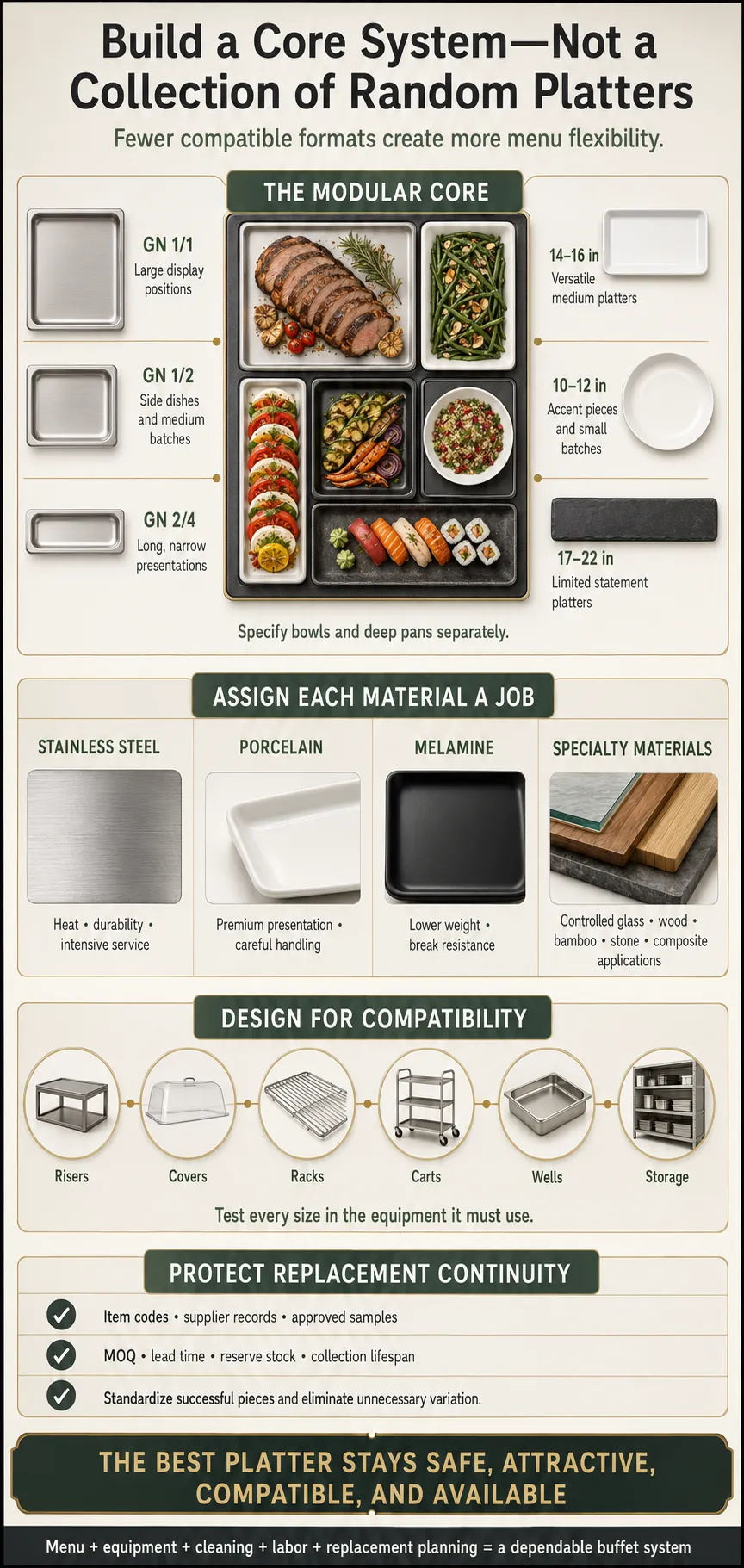 Build a Small, Modular, and Replaceable Buffet Platter System