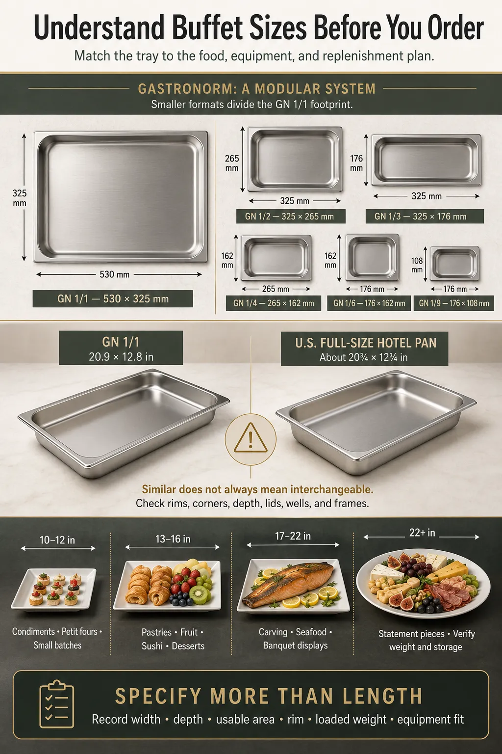 Understanding Buffet Tray and Platter Sizes