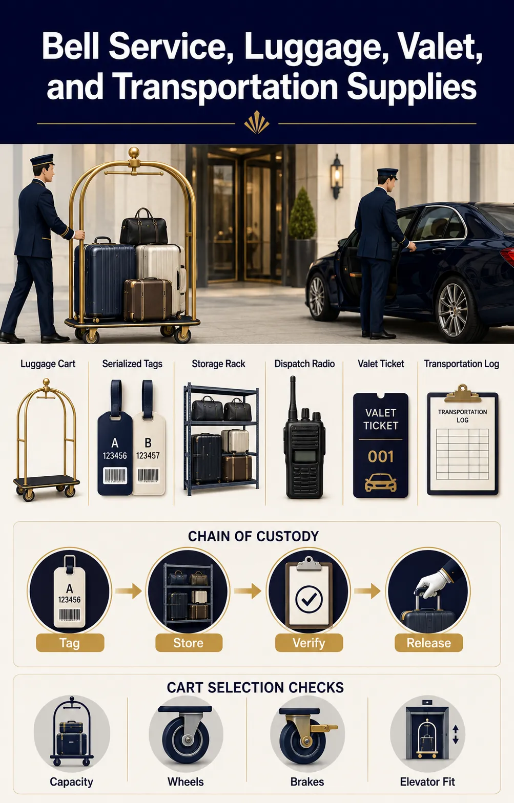 Bell Service, Luggage Handling, Valet, and Transportation Supplies