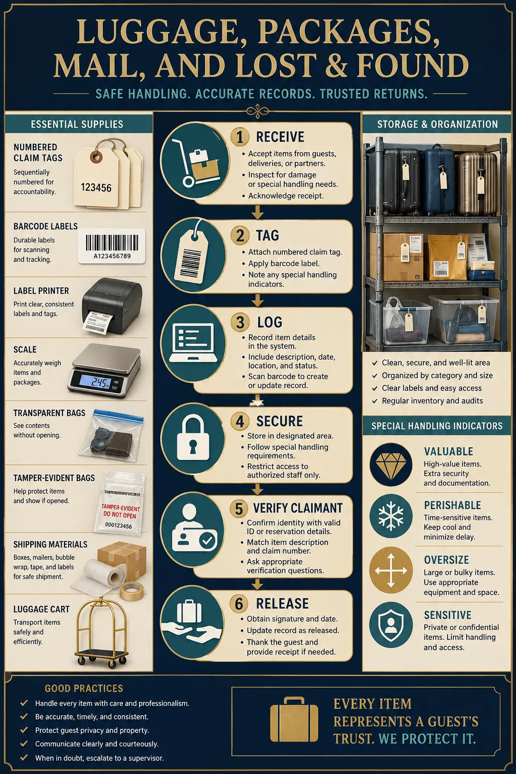 Luggage, Valet, Mail, Package, and Lost-and-Found Supplies