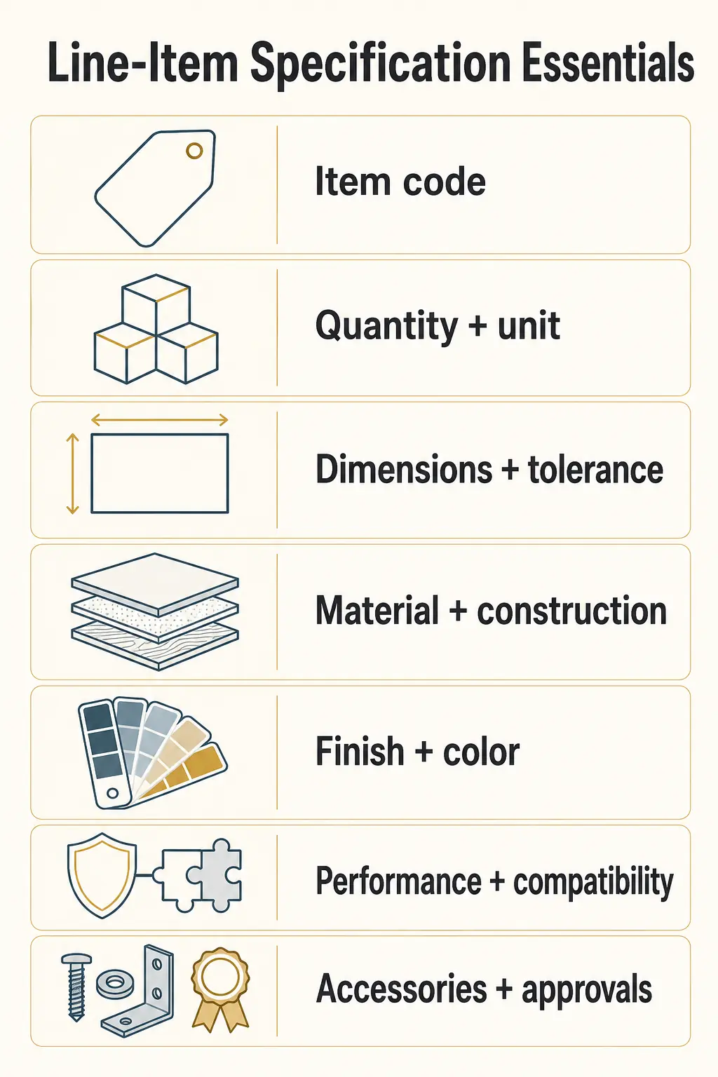 Build a Line-Item Specification Schedule Build a Line-Item Specification Schedule