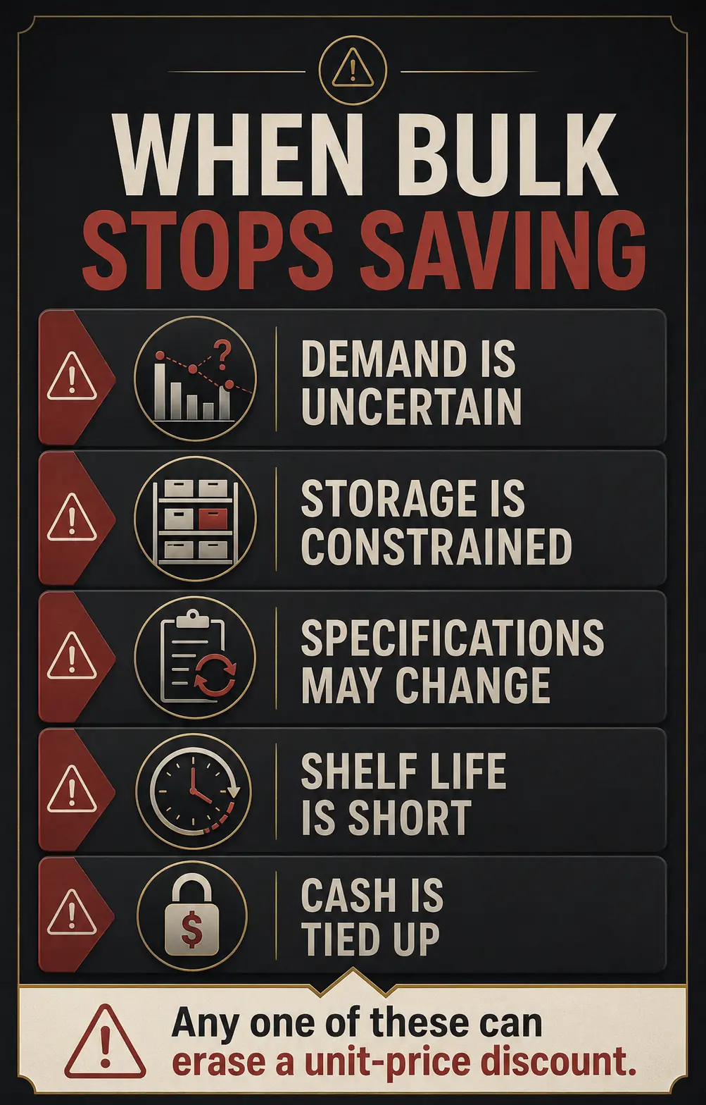 When Bulk Orders Stop Saving Money When Bulk Orders Stop Saving Money