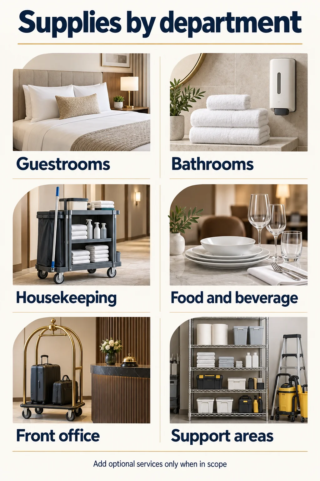 Build the Supplies List by Hotel Department