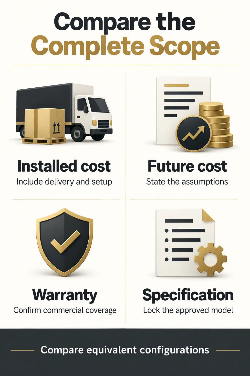 Compare Complete Costs and Lock the Approved Specification Compare Complete Costs and Lock the Approved Specification