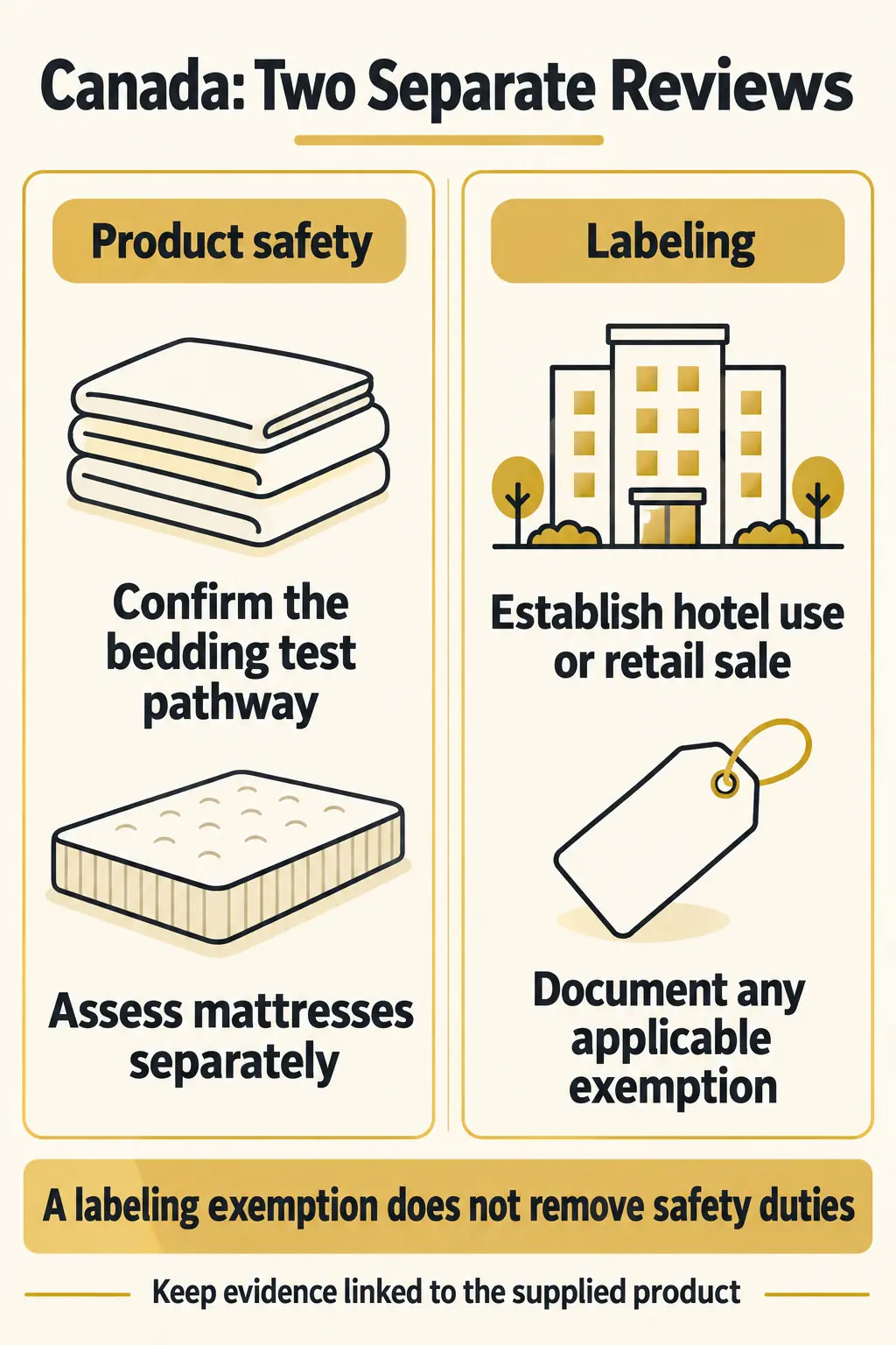 Canada Checks: Bedding Flammability and the Correct Labeling Path Canada Checks: Bedding Flammability and the Correct Labeling Path