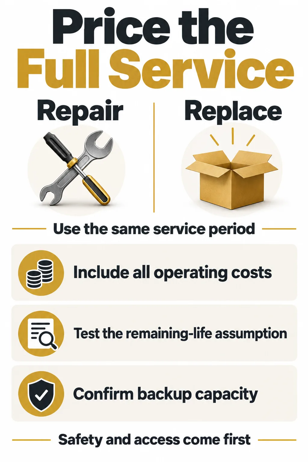 Compare Service Costs and Put Circular Support in the Contract Compare Service Costs and Put Circular Support in the Contract