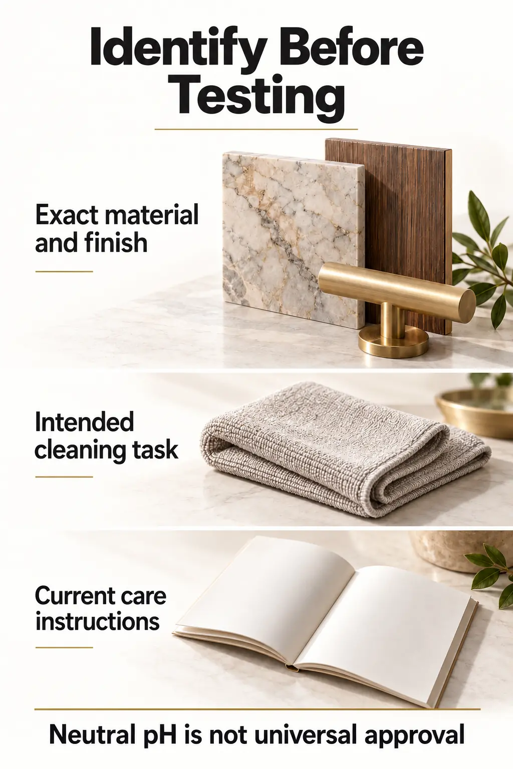 Identify the surface and the cleaning task