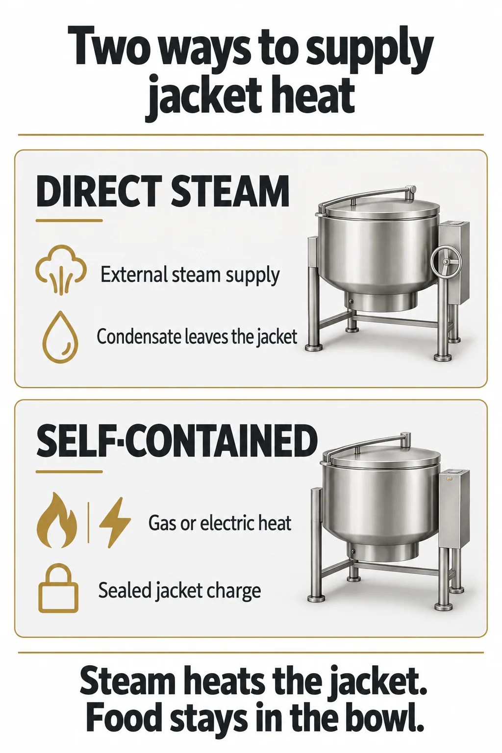 How Direct Steam and Self-Contained Kettles Work How Direct Steam and Self-Contained Kettles Work
