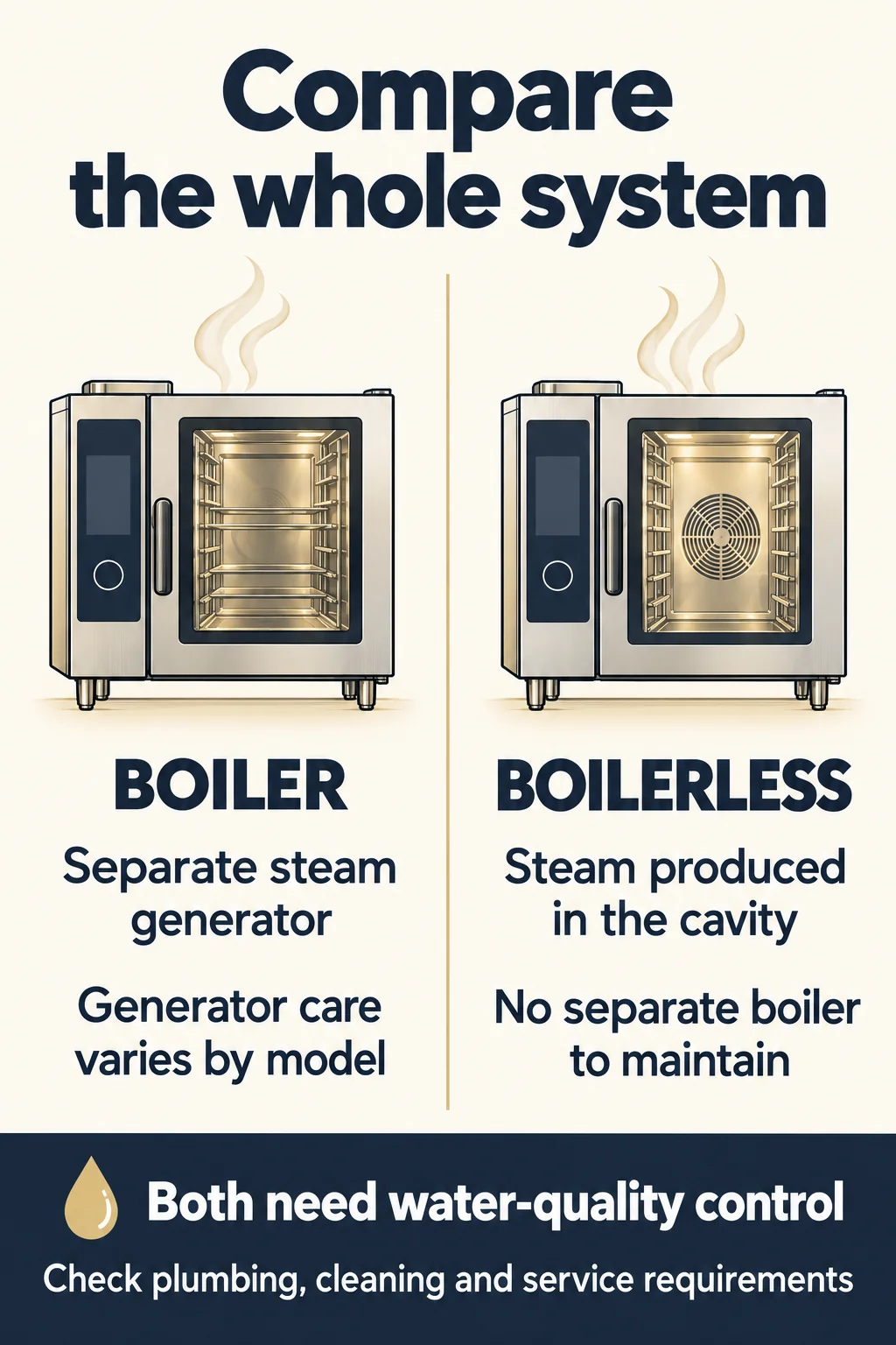 How Boiler and Boilerless Combi Ovens Differ How Boiler and Boilerless Combi Ovens Differ