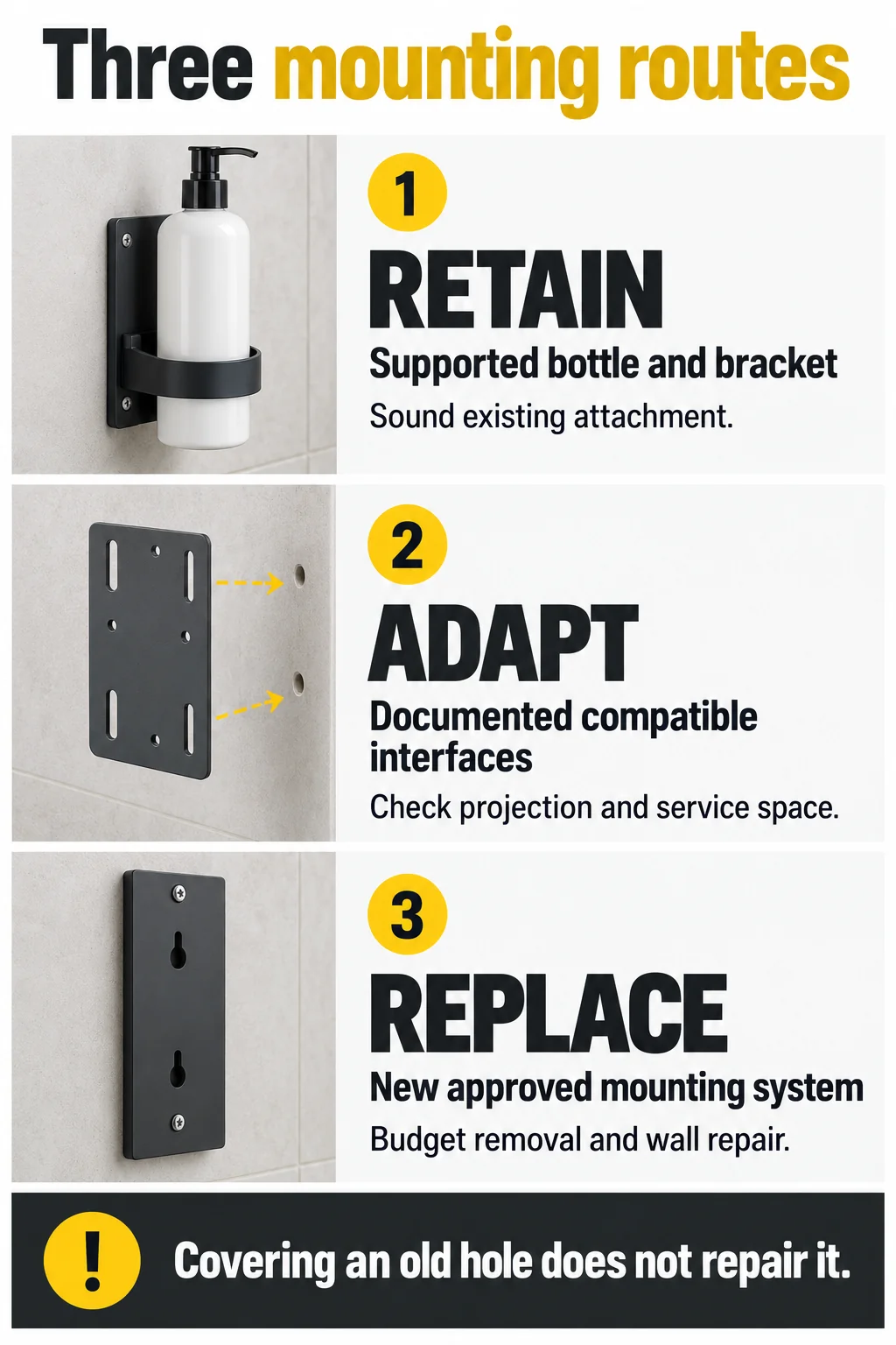Choose a Mounting Route That Protects the Bathroom Wall Choose a Mounting Route That Protects the Bathroom Wall