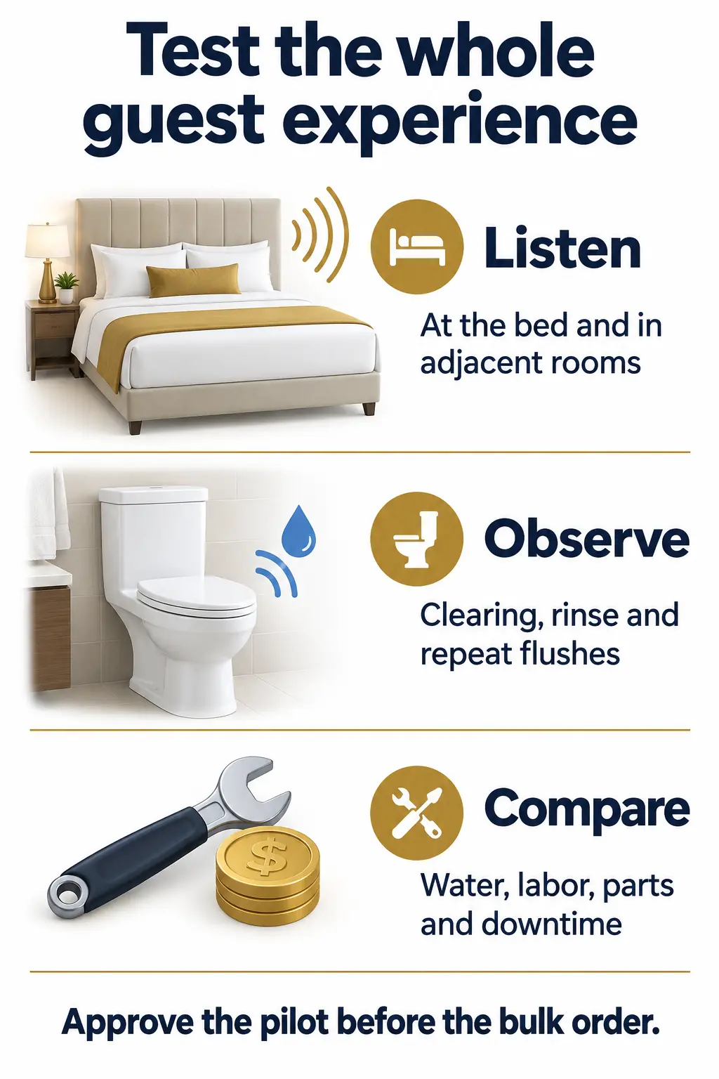Run a guestroom pilot and compare the operating cost Run a guestroom pilot and compare the operating cost