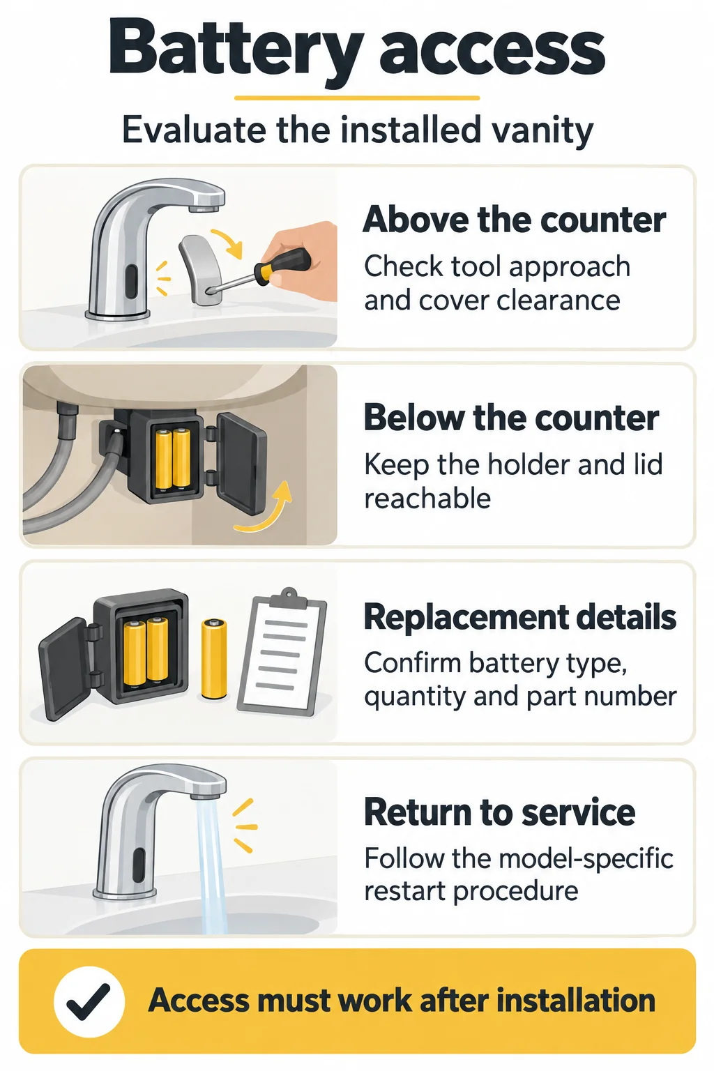 Battery Access Depends on the Installed Vanity Battery Access Depends on the Installed Vanity